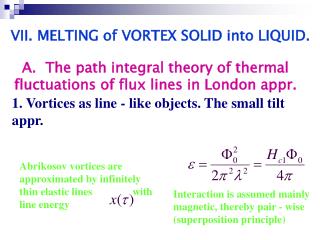 1. Vortices as line - like objects. The small tilt appr.