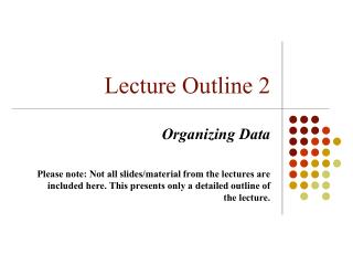 Lecture Outline 2