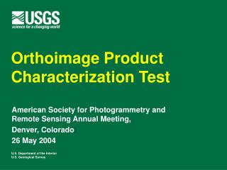 Orthoimage Product Characterization Test