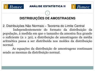 ANÁLISE ESTATÍSTICA II
