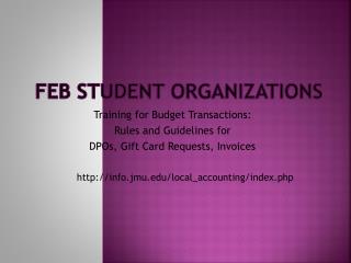 FEB Student Organizations