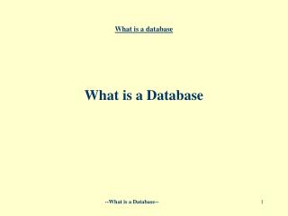 What is a database
