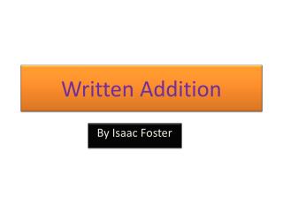 Written Addition
