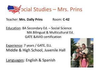 Social Studies – Mrs. Prins