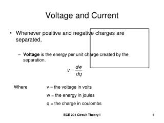 Voltage and Current