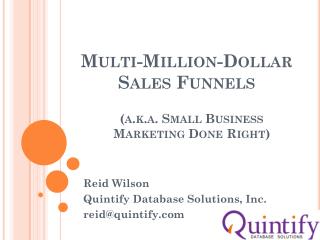 Multi-Million-Dollar Sales Funnels