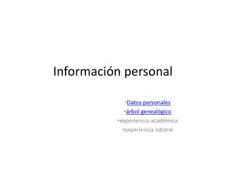 Información personal