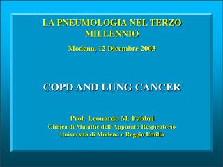 COPD AND LUNG CANCER