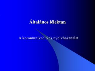 Általános lélektan