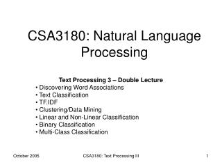 CSA3180: Natural Language Processing