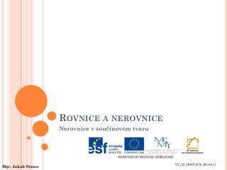 Rovnice a nerovnice