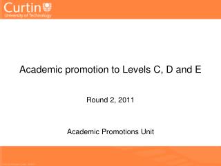 Academic promotion to L evels C, D and E
