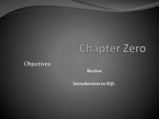 Chapter Zero