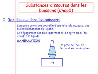 Substances dissoutes dans les boissons (Chap5)