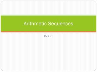 Arithmetic Sequences