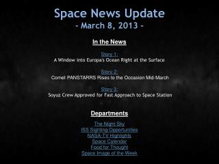 Space News Update - March 8, 2013 -
