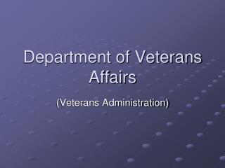 Department of Veterans Affairs