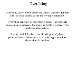 Overfitting