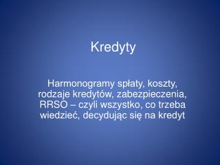 Kredyty