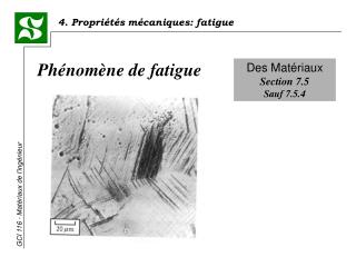 Des Matériaux Section 7.5 Sauf 7.5.4