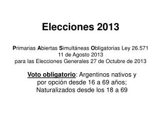 Elecciones 2013