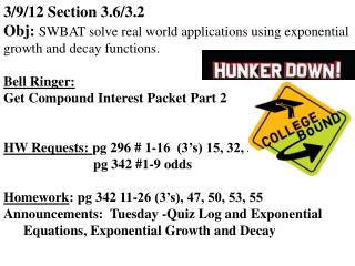 3/9/12 Section 3.6/3.2