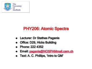 PHY206: Atomic Spectra