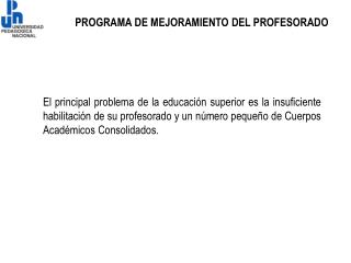 PROGRAMA DE MEJORAMIENTO DEL PROFESORADO