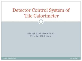 Detector Control System of Tile Calorimeter