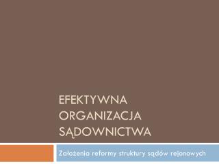 efektywna o rganizacja sądownictwa