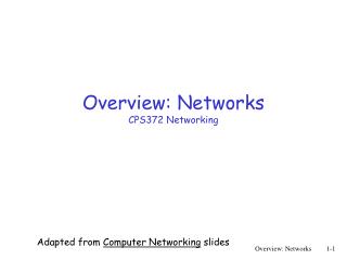 Overview: Networks CPS372 Networking