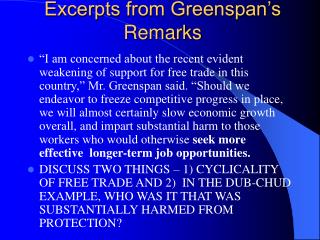 Excerpts from Greenspan’s Remarks