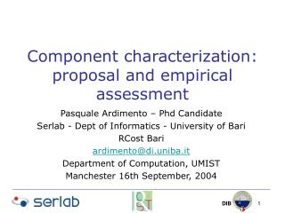 Component characterization: proposal and empirical assessment
