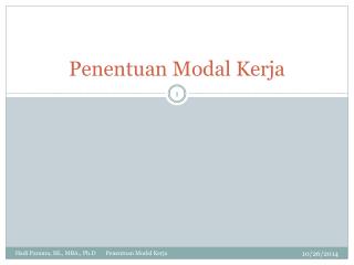 Penentuan Modal Kerja