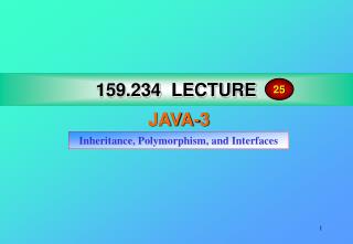 159.234 LECTURE