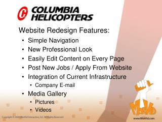 Website Redesign Features: