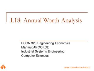 L18: Annual Worth Analysis