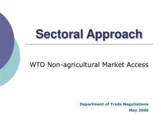 Sectoral Approach