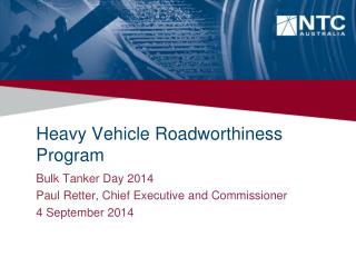 Heavy Vehicle Roadworthiness Program