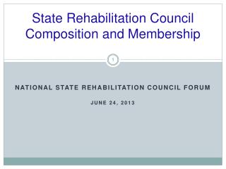 State Rehabilitation Council Composition and Membership
