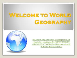 Welcome to World Geography