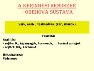A KERINGÉSI RENDSZER - Obehová sústava