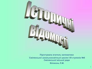 Підготувала вчитель математики