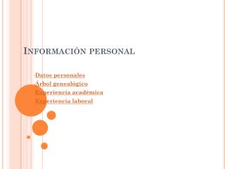 Información personal