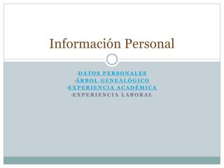 Información Personal