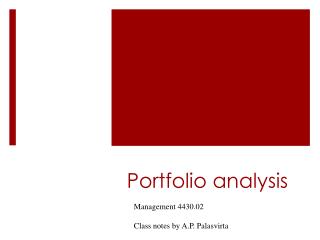 Portfolio analysis