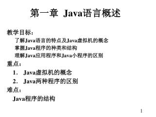 第一章 Java 语言概述