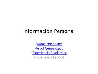 Información Personal