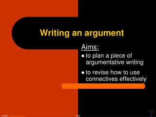 Writing an argument