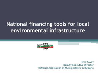 National financing tools for local environmental infrastructure
